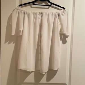 Off the shoulder white top